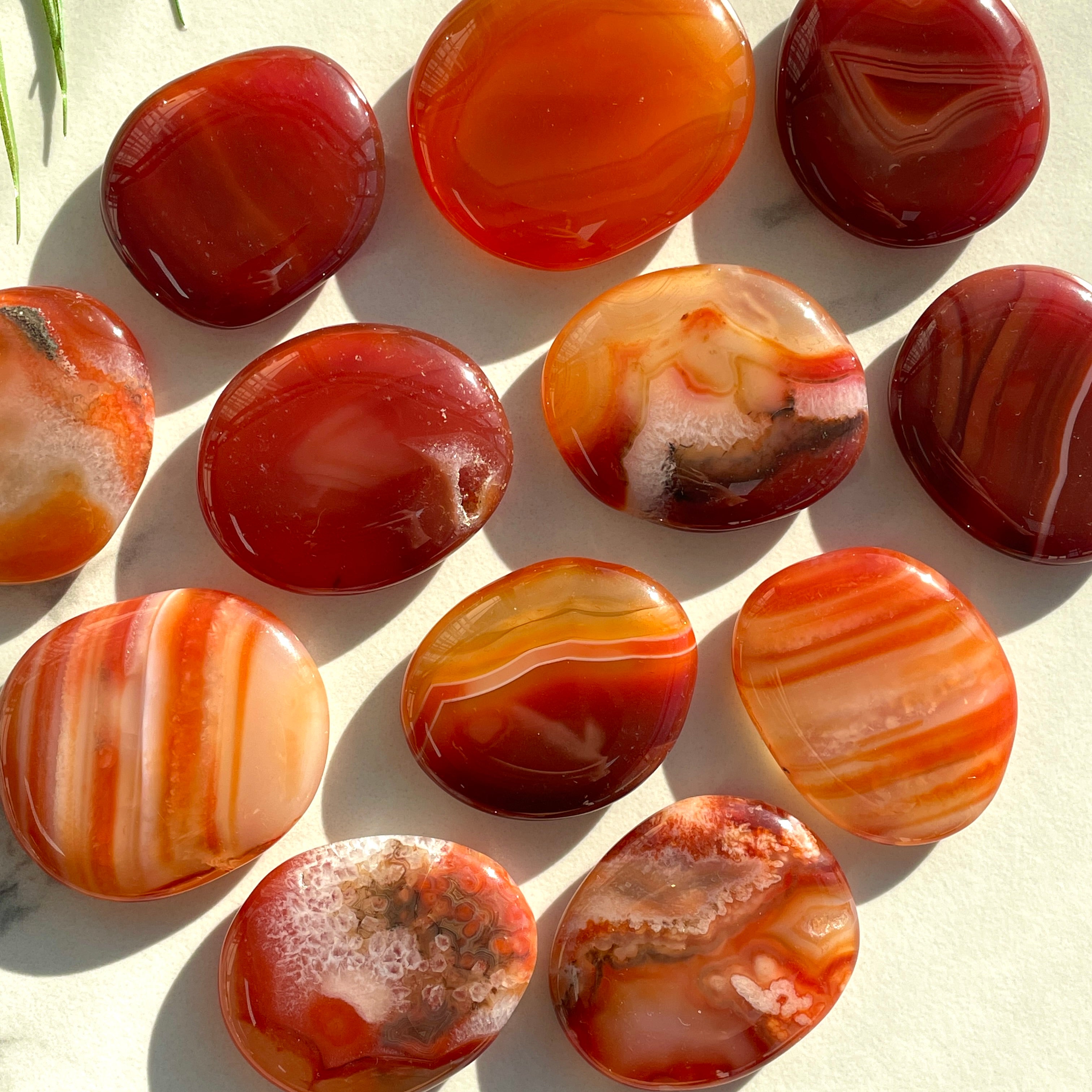 Pocket Palm Stone - Carnelian Pocket Palm Stone - Carnelian